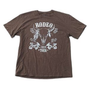 Rebellious One Unisex Sz L Western Print Graphic T-Shirt Rodeo Casual